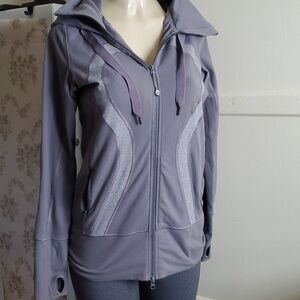 Lululemon Hooded Stride Jacket Heathered Grey Size10